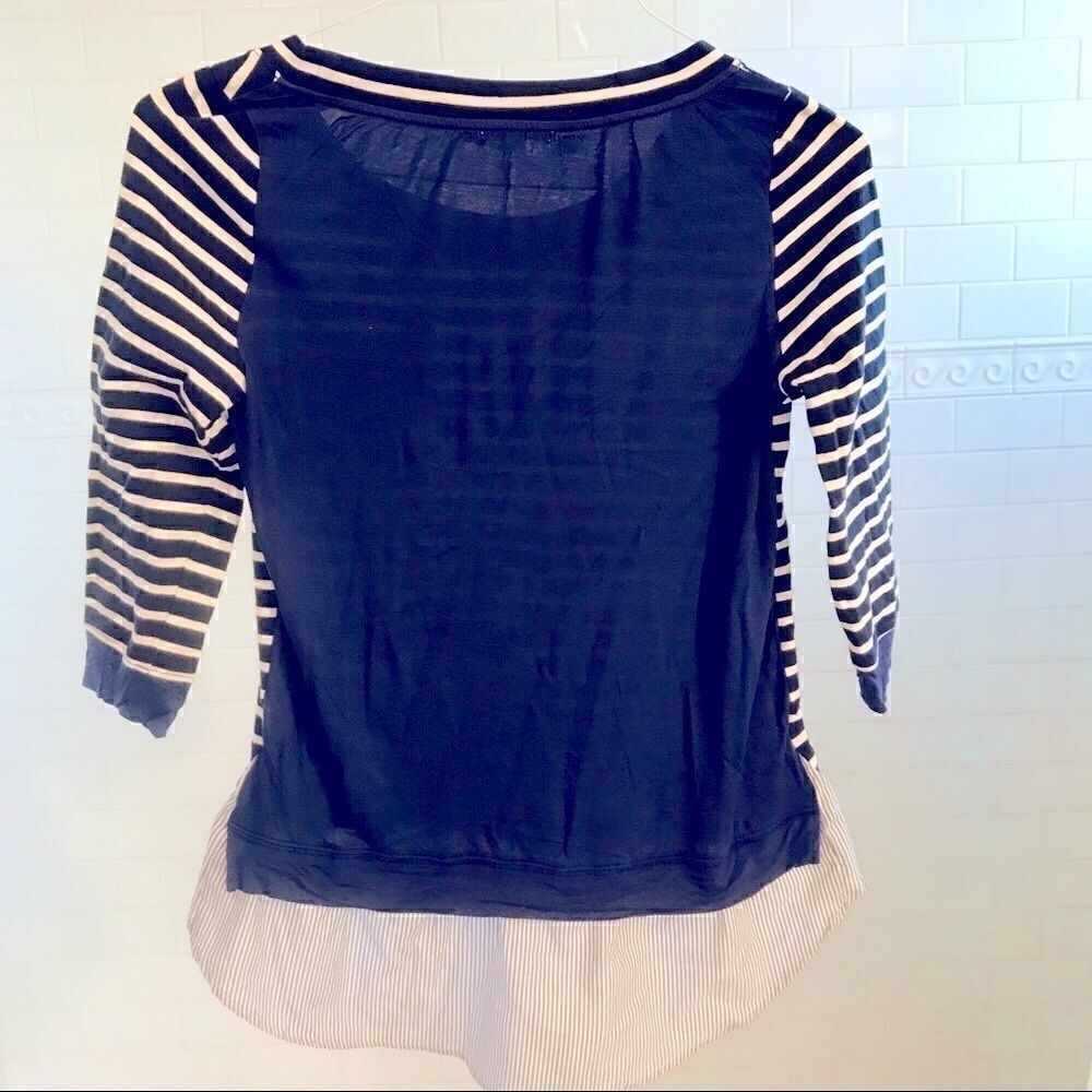 Anthropologie little yellow button stripe top - Picture 4 of 4